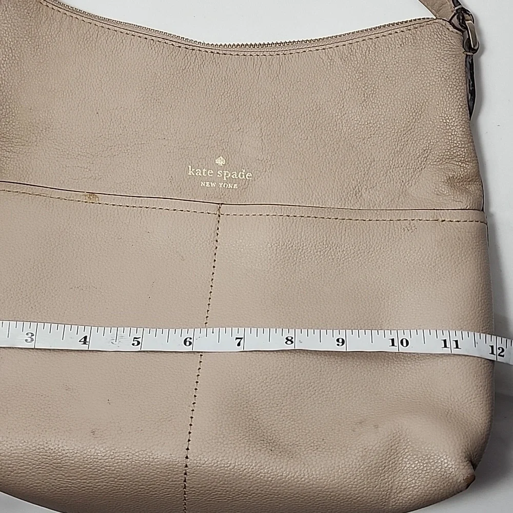 Kate Spade‎ Bailey Textured Leather Shoulder Bag Purse Handbag Beige